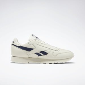 Reebok Classic Leather Turnschuhe Herren - Weiß/Navy - DE 257-CIX